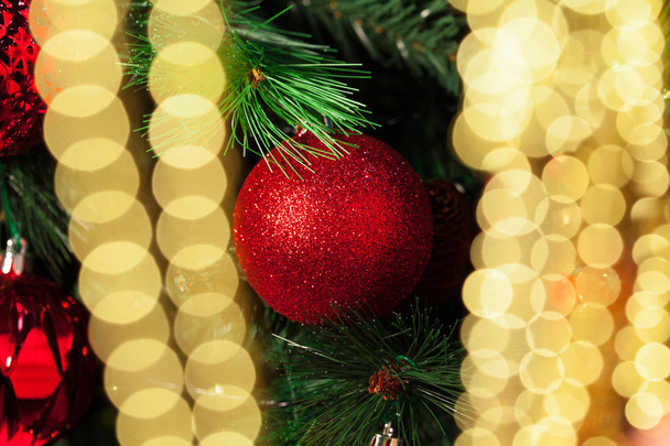 Decorated Christmas tree closeup. - Photo, Image