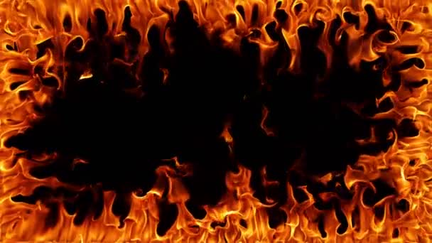 Tűz vonal szuper lassú elszigetelt fekete - Felvétel, videó