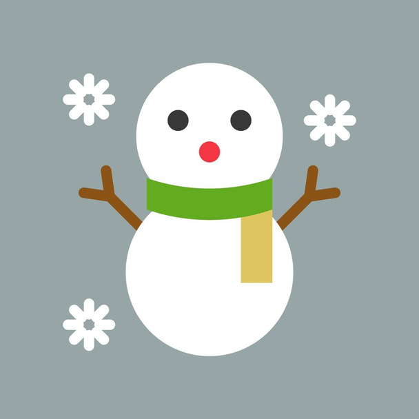 Einfaches Symbol des Schneemanns, Vektorillustration, Weihnachtskonzept - Vektor, Bild