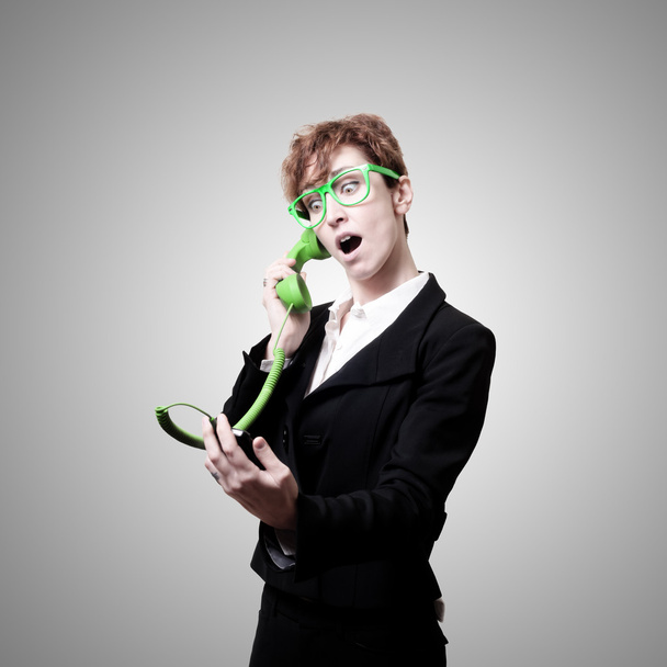 business woman with phone - Zdjęcie, obraz
