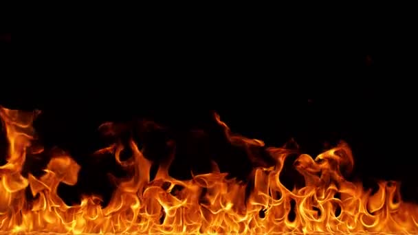 Tűz vonal szuper lassú elszigetelt fekete - Felvétel, videó
