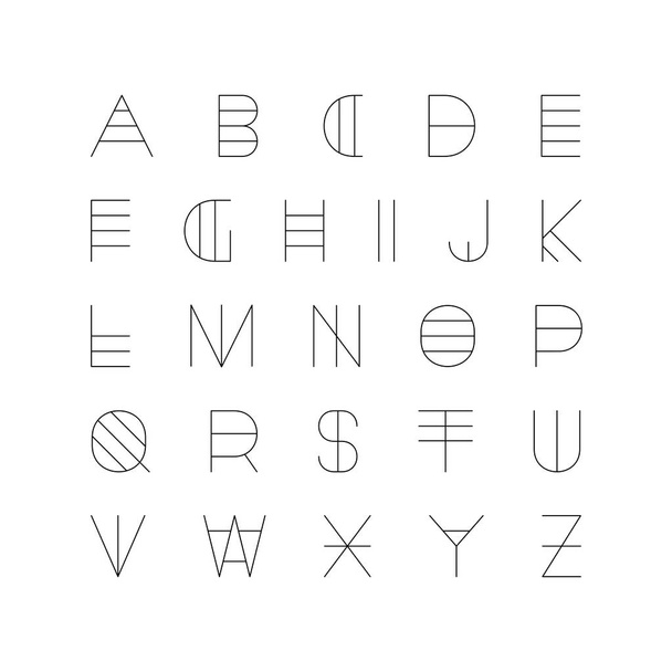 Creative futuristic font. Modern english alphabet, unusual latin letters - Vecteur, image