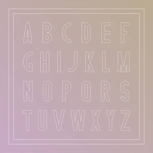 Vector stylish font. Modern english alphabet, thin linear latin letters. - Vettoriali, immagini