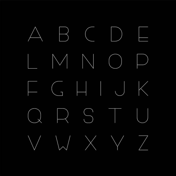 Vector minimalistic font - creative English alphabet, thin latin letters - Διάνυσμα, εικόνα