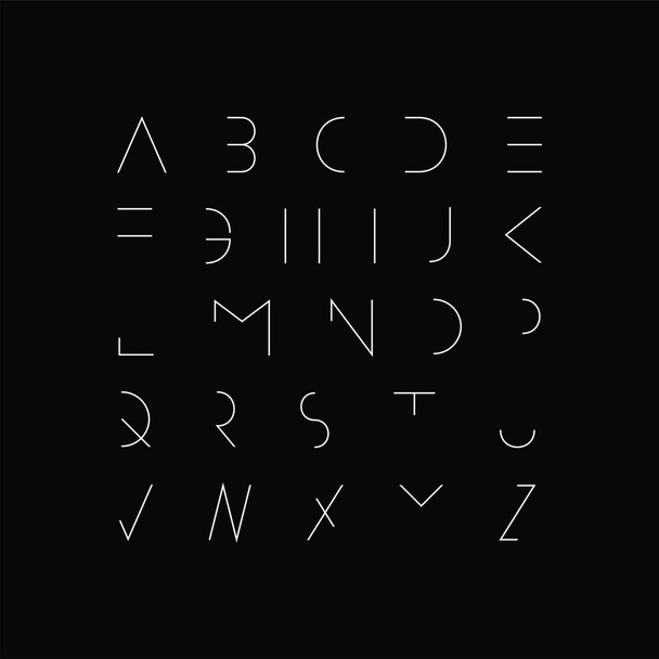Vector minimal font - modern futuristic design. Creative english alphabet, thin latin letters - Vettoriali, immagini