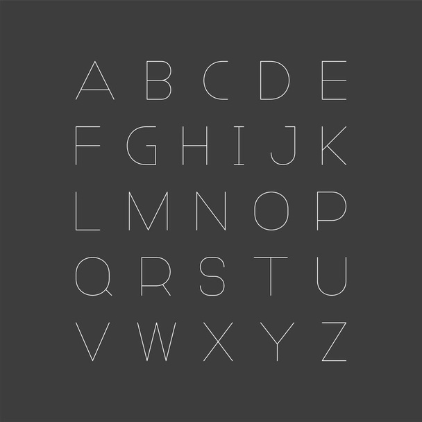 Simple minimalistic font. Vector  english alphabet. Thin linear latin letters - Vector, Image