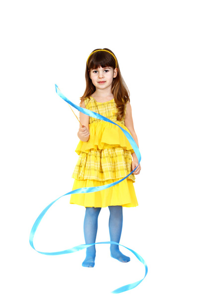 Girl with blue ribbon - Photo, image