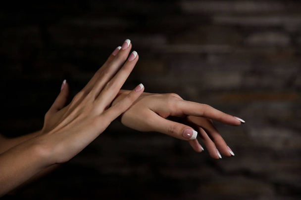  Female hands with French manicure - Valokuva, kuva
