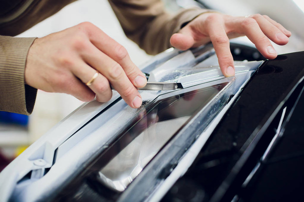 Car paint protection, protect coating installation carving knife - Fotó, kép