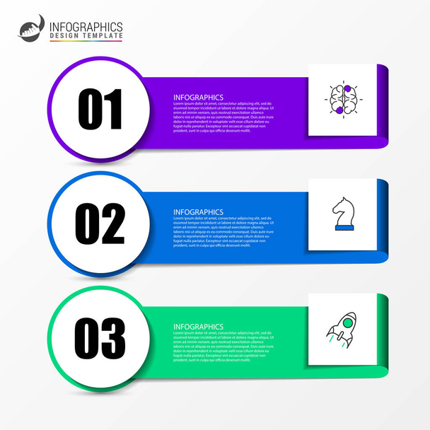 Infographic design template. Creative concept with 3 steps. Can be used for workflow layout, diagram, banner, webdesign. Vector illustration - Διάνυσμα, εικόνα