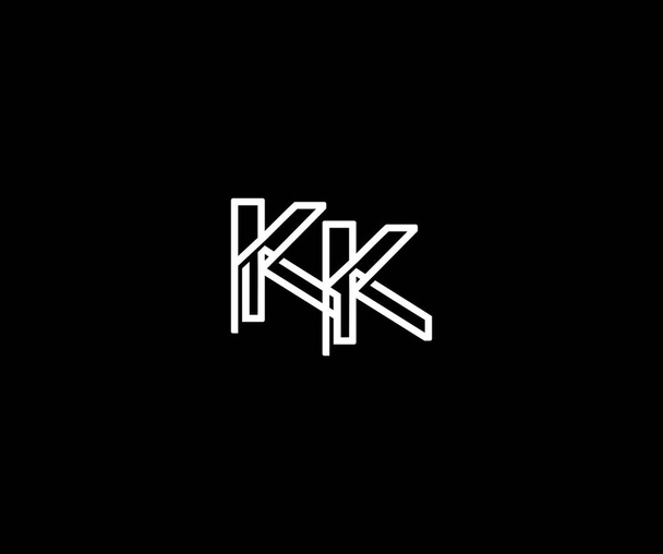 minimalista lineáris logó csatolt monogramja kezdőbetű Kk - Vektor, kép