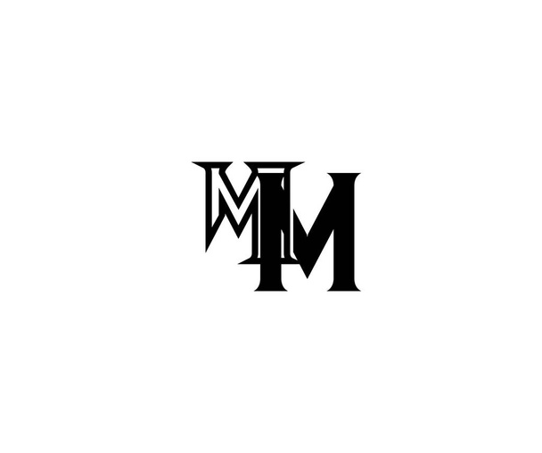 リンクの頭文字 Mm モノグラムとミニマルな線形ロゴ - ベクター画像