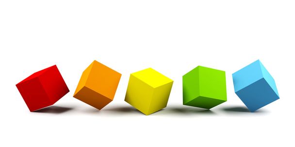 3d cubes isolated on a white - Valokuva, kuva