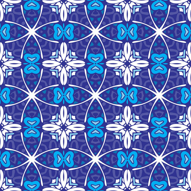 geometric seamless blue mosaic background - Вектор, зображення