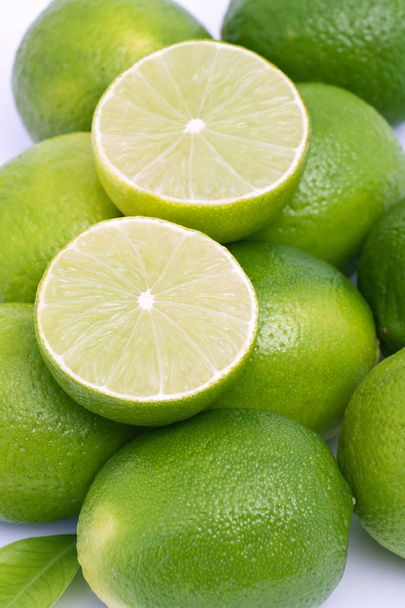 close-up of green fresh limes - Photo, image