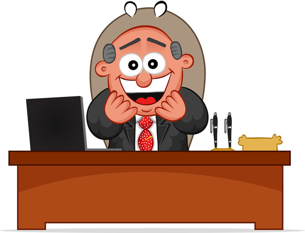 Business Cartoon - Boss Man Laughing - Vector, Image