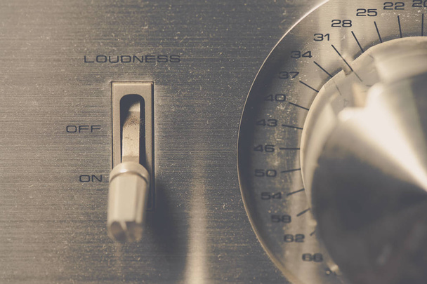 Close-up view of vintage sound equipment, vintage color - Photo, Image