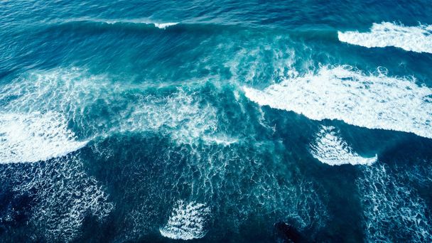 Aerial drone view of beautiful sea wave surface - Zdjęcie, obraz