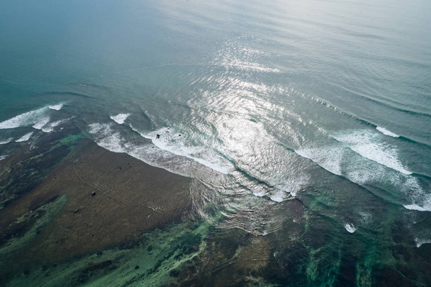 Aerial drone view of beautiful sea wave surface - Fotografie, Obrázek
