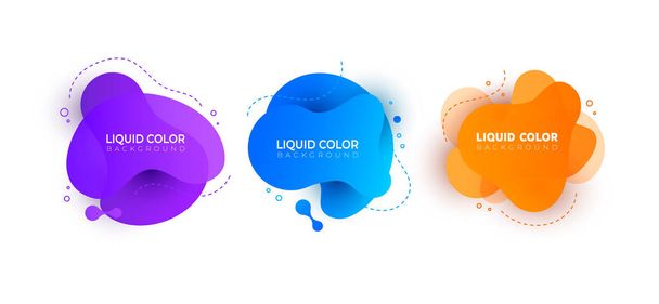 Set voor grafische vloeibare kleurovergang splashes  - Vector, afbeelding