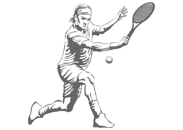 Tennisspielerin isoliert - Vektor, Bild
