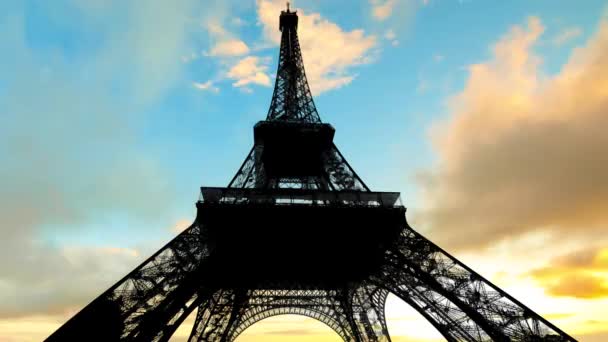 Timelapse zachód słońca niebo Paris - Materiał filmowy, wideo