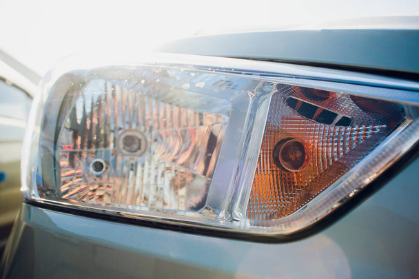 Car headlight with shallow depth field - Photo, image