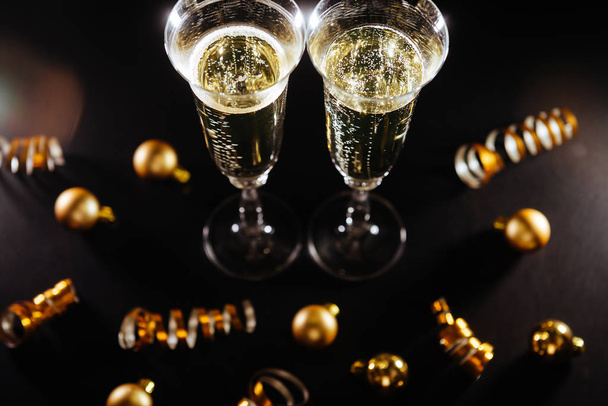 New years eve celebration background with champagne - Фото, изображение