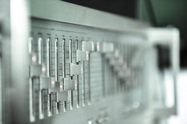 Close-up view of vintage sound equipment, vintage color - Photo, Image