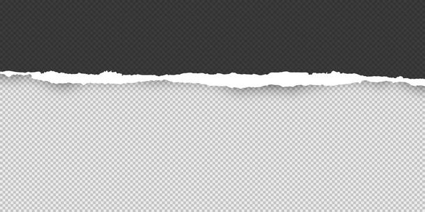 La carta orizzontale quadrata nera strappata per testo o messaggio è su sfondo quadrato grigio. Illustrazione vettoriale
 - Vettoriali, immagini