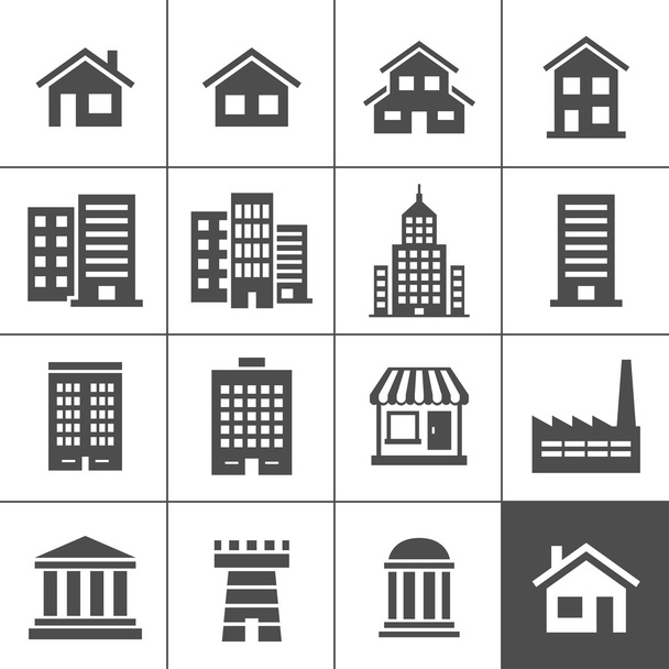 Iconos de edificios
 - Vector, Imagen