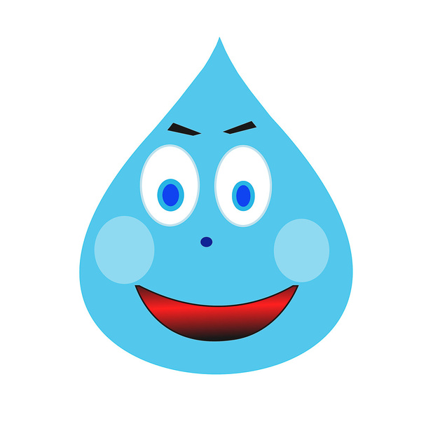 water drop cartoon with eyes - Zdjęcie, obraz