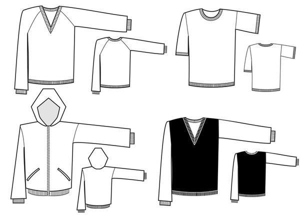 Чоловічий одяг. Векторні ілюстрації моди ізольовані на білому
 - Вектор, зображення