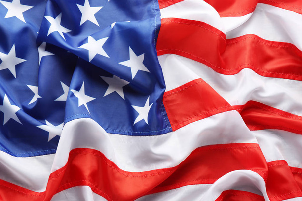 American flag as background, top view. National symbol of USA - Photo, image
