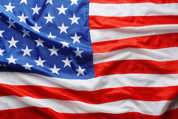 Amerikai zászló mint háttér, felülnézet. Nemzeti szimbólum, Amerikai Egyesült Államok - Fotó, kép