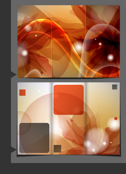 Orange template for advertising brochure. - Vector, imagen