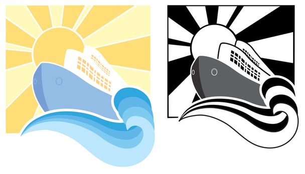 Cruise ship icons.Vector symbol illustration - Vektör, Görsel