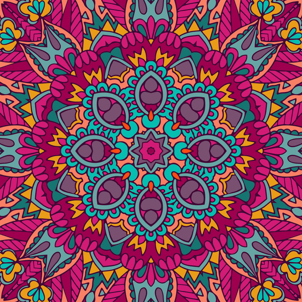 Colorful Tribal Ethnic Festive Abstract Floral Vector Pattern - Vector, Image