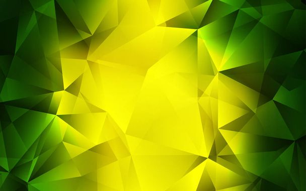 ライト グリーン、多角形スタイルで黄色いベクトル パターン。カラフルなグラデーションと抽象的な背景上に三角形。あなたのビジネス広告のスマートなデザイン. - ベクター画像