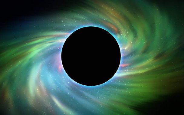 Zöld vektor fedjük le egy fekete lyuk, fény köd. Dekoratív design hely stílusban egy fekete lyuk. Hátteret a fekete péntek akciók. - Vektor, kép