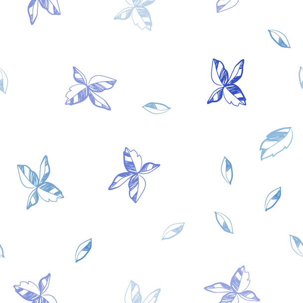 Светло-синий вектор беззапечатанный естественный фон с листьями. Размытый декоративный дизайн в индийском стиле с листьями. Шаблон для визитных карточек, сайтов
. - Вектор,изображение