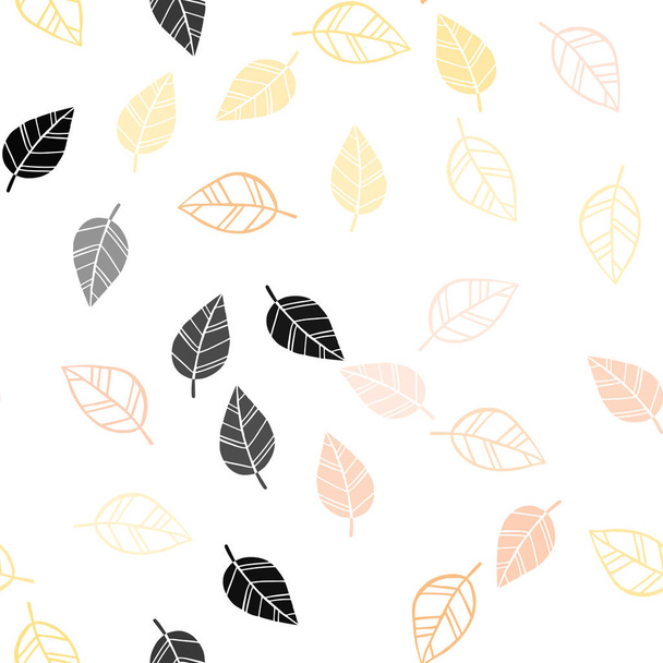 Светло-оранжевый вектор бесшовный абстрактный фон с листьями. Декоративная иллюстрация с рисунками на абстрактном шаблоне. Шаблон для оформления ткани, обоев
. - Вектор,изображение