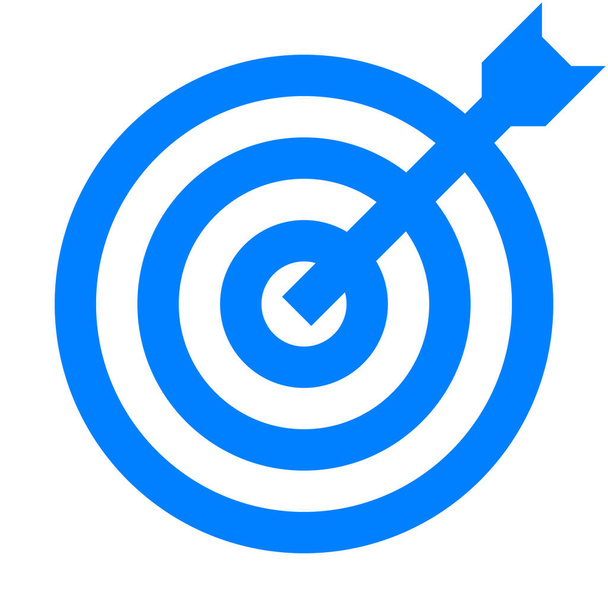 Target sign - blue transparent with dart, isolated - vector illustration - ベクター画像