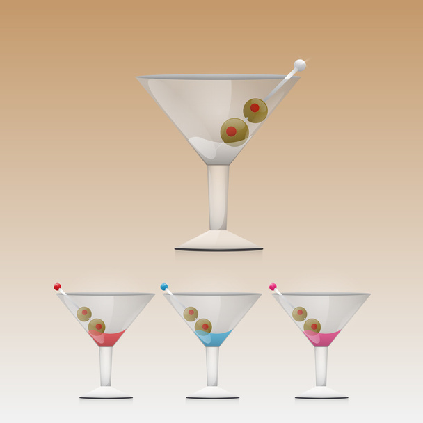 Bebida Martini em vidro
 - Vetor, Imagem