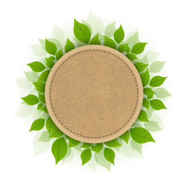 Balle et feuilles vertes, Isolé sur fond blanc, Illustration vectorielle
 - Vecteur, image