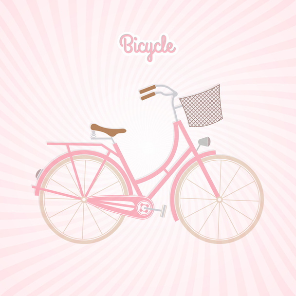 pink bicycle, vector design - Vector, Image