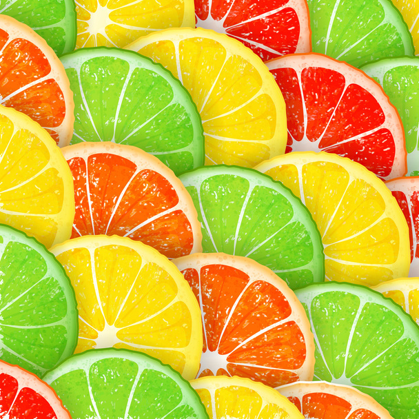 Citrus segments seamless background - Vector, Image