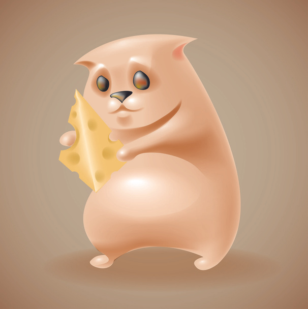Hamster With Cheese Vector - Vector, Image