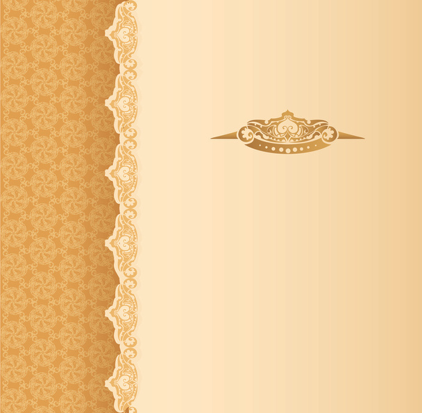 Stylish vintage background with golden ornament and pattern - Vecteur, image