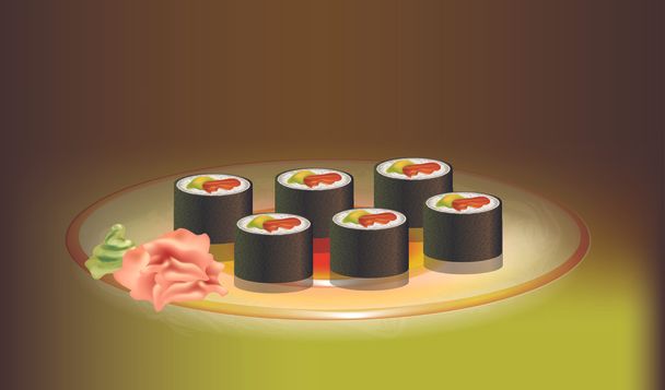Arte vectorial sushi, diseño vectorial
 - Vector, imagen
